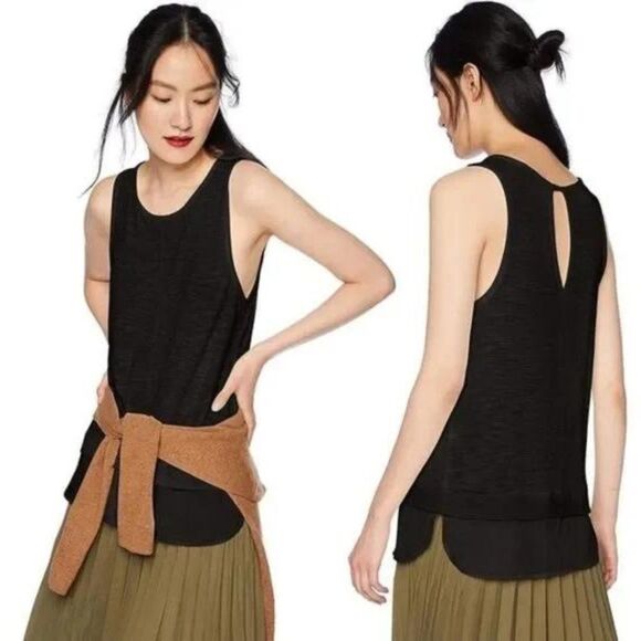 J. Crew Flowy Black Tank Top Blouse - Picture 1 of 11